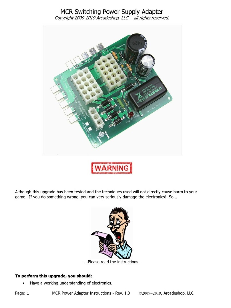 Midway MCR Switching Power Supply Adapter manual