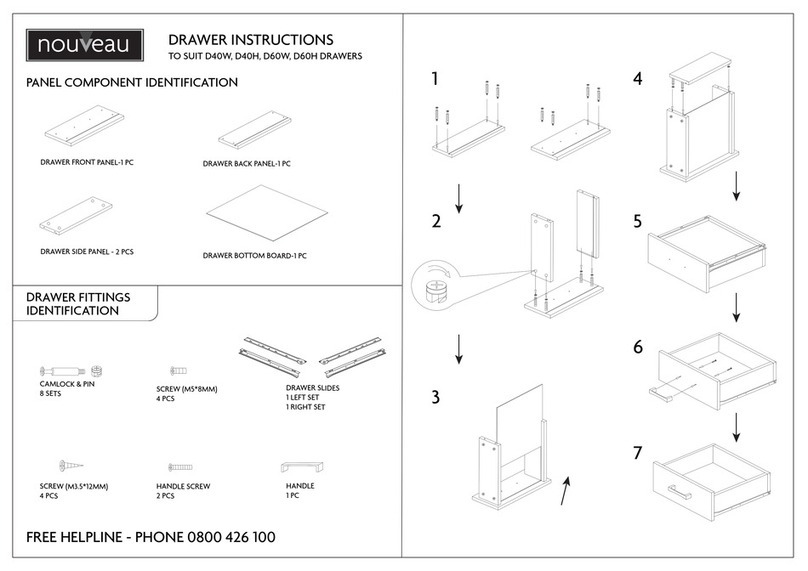 Nouveau Storage Melamine Drawer installation instructions