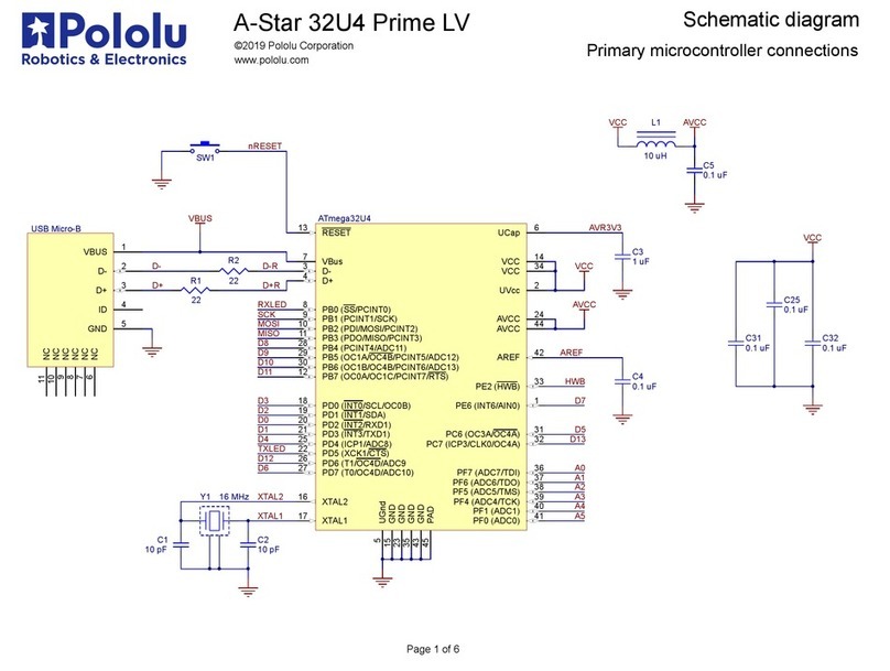 Pololu A-Star 32U4 Prime LV Schematic diagram