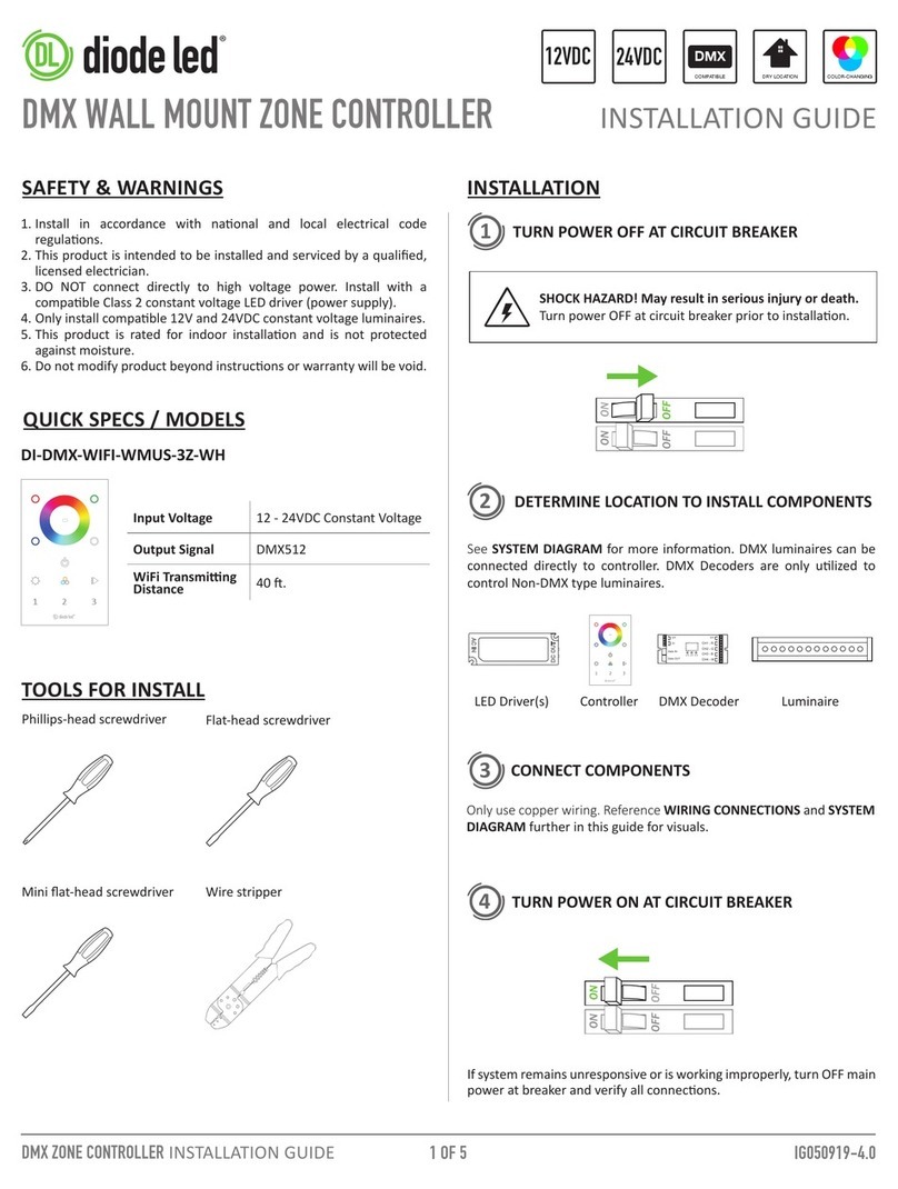 DIODE LED DI-DMX-WIFI-WMUS-3Z-WH installation guide