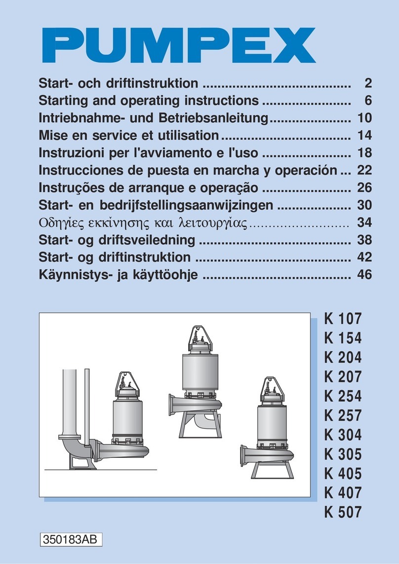 Pumpex K 107 Starting and operating instructions