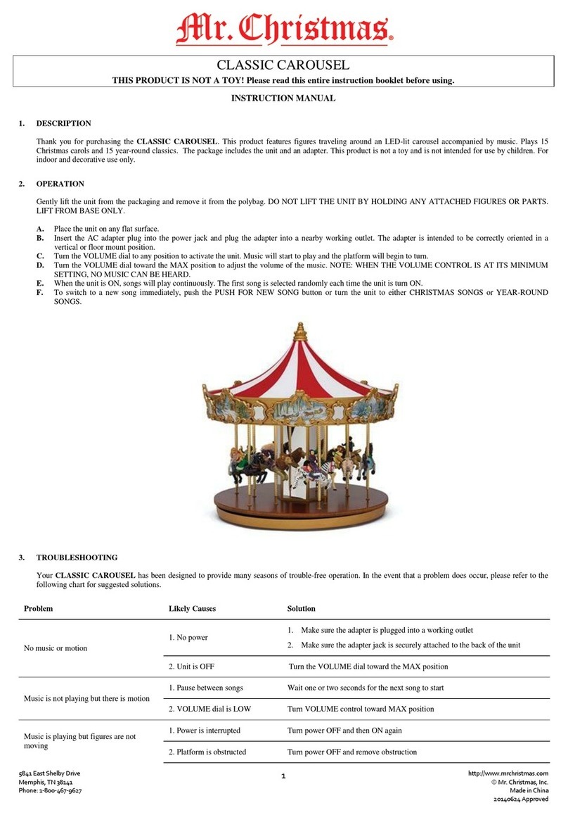 Mr. Christmas CLASSIC CAROUSEL instruction manual