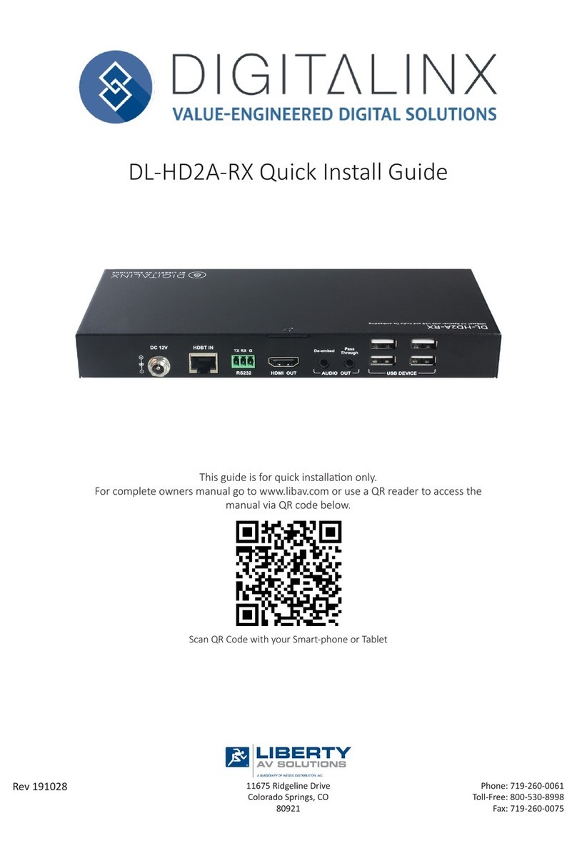 Wesco LIBERTY AV SOLUTIONS DIGITALINX DL-HD2A-RX Quick install guide