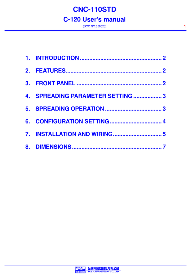 TAILY AUTOMATION CNC-110STD User manual