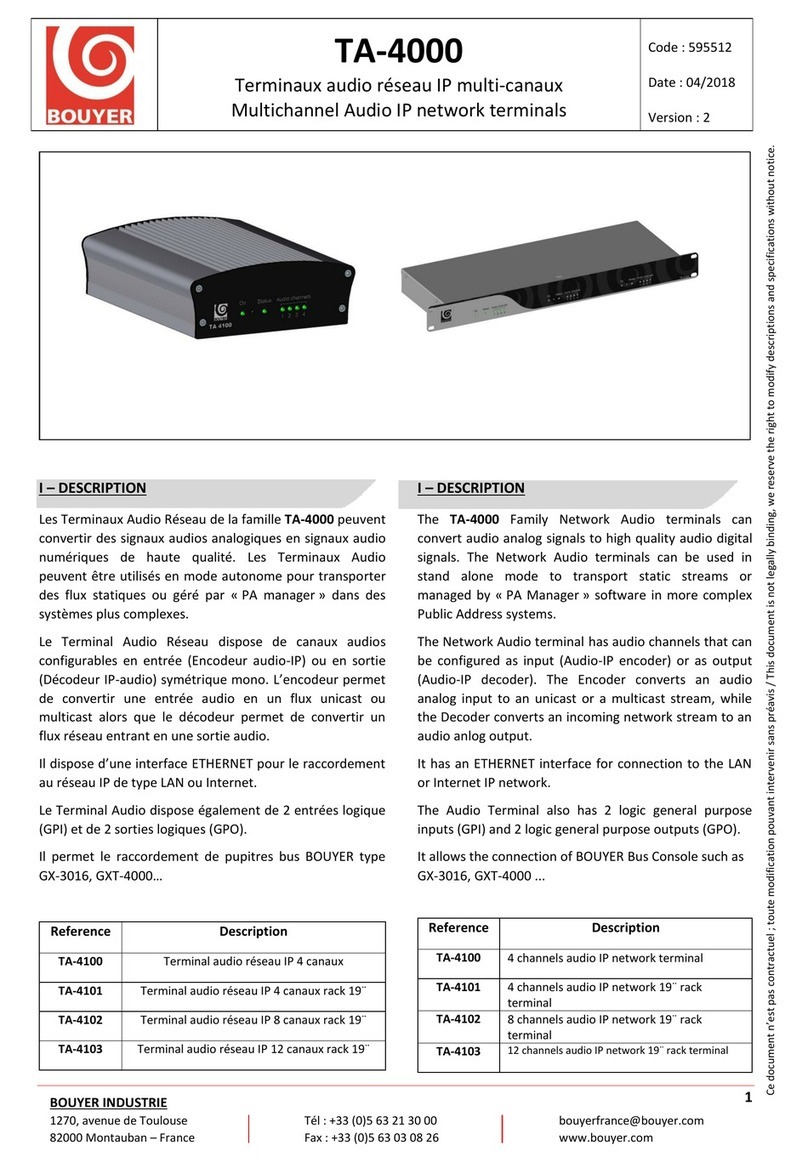 Bouyer TA-4000 Series User manual