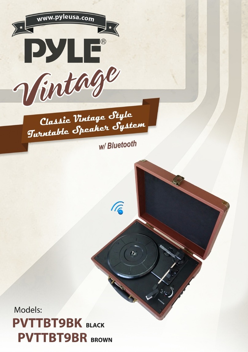 Pyle Vintage PVTTBT9BK User manual