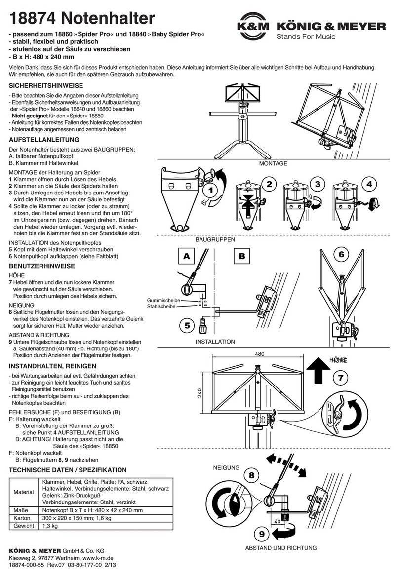 Konig & Meyer 18874 quick start guide
