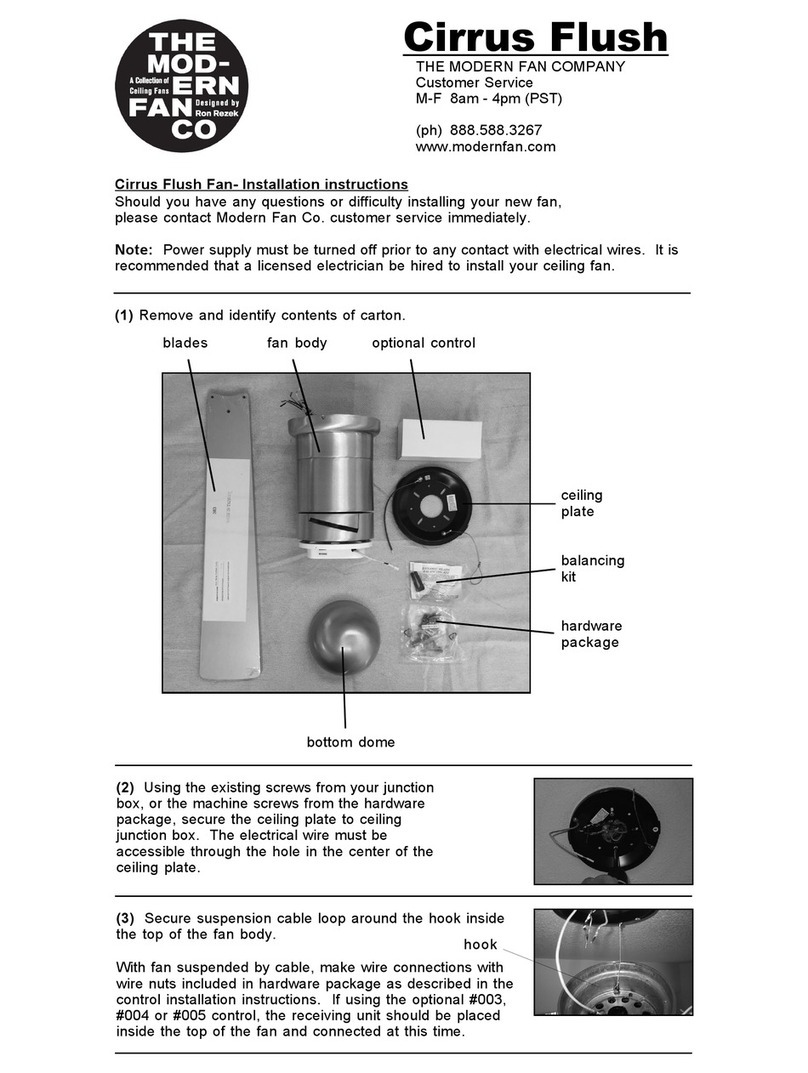 Modern Fan Co Cirrus Flush installation instructions