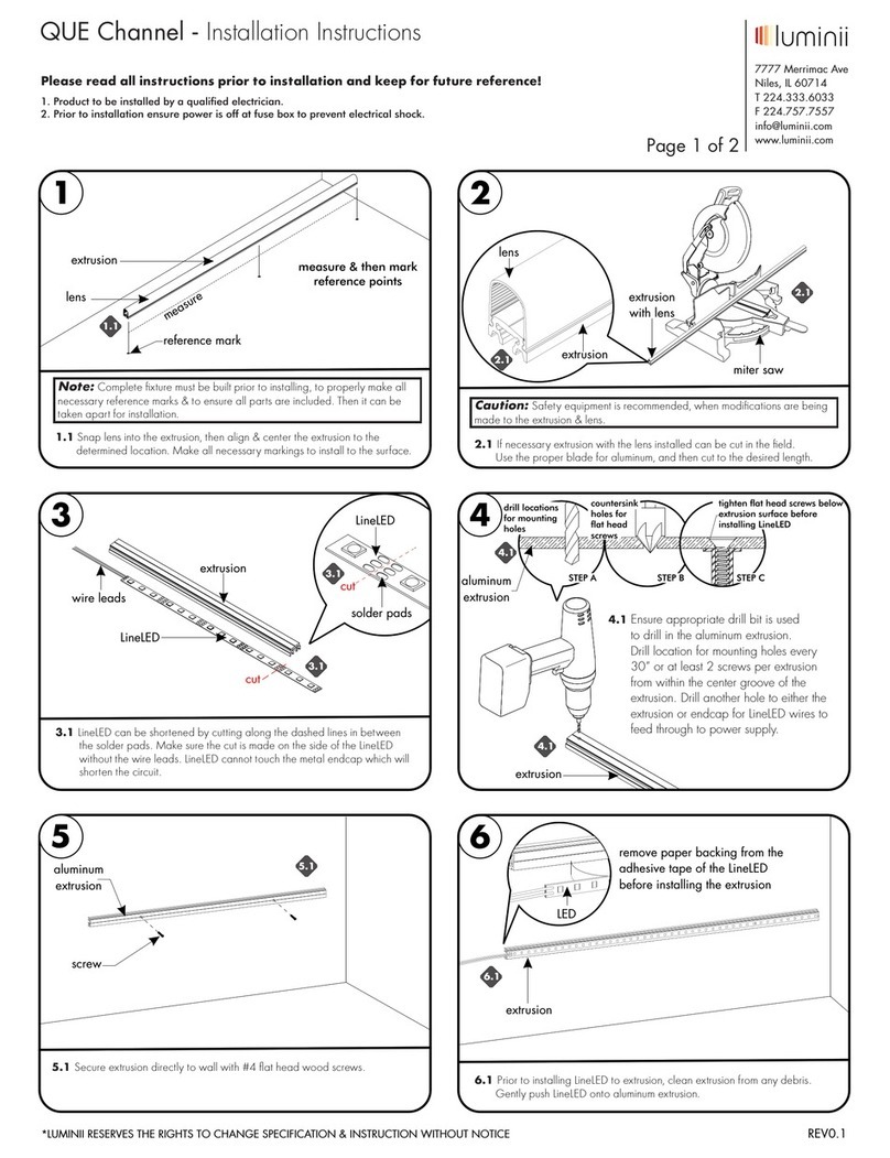 luminii QUE Channel User manual