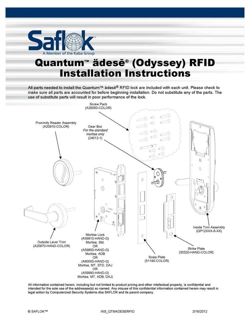 Saflok Quantum ädesē RFID User manual