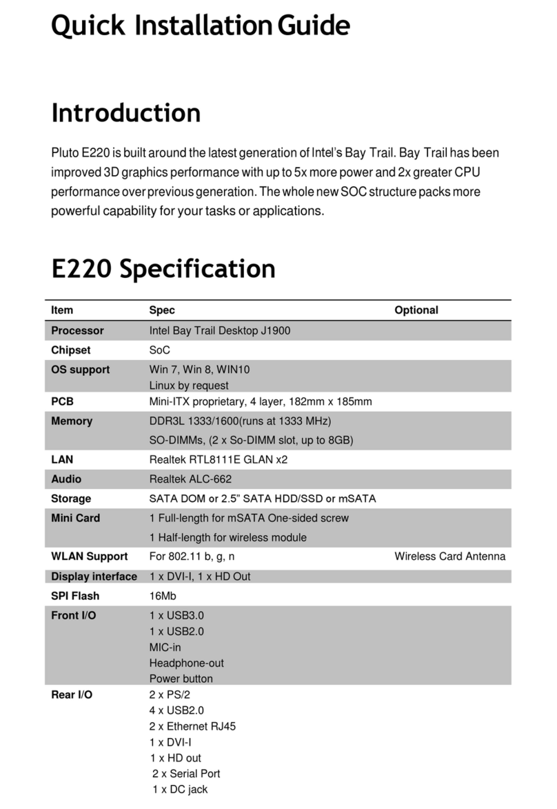 MiTAC Pluto E220 Quick installation guide
