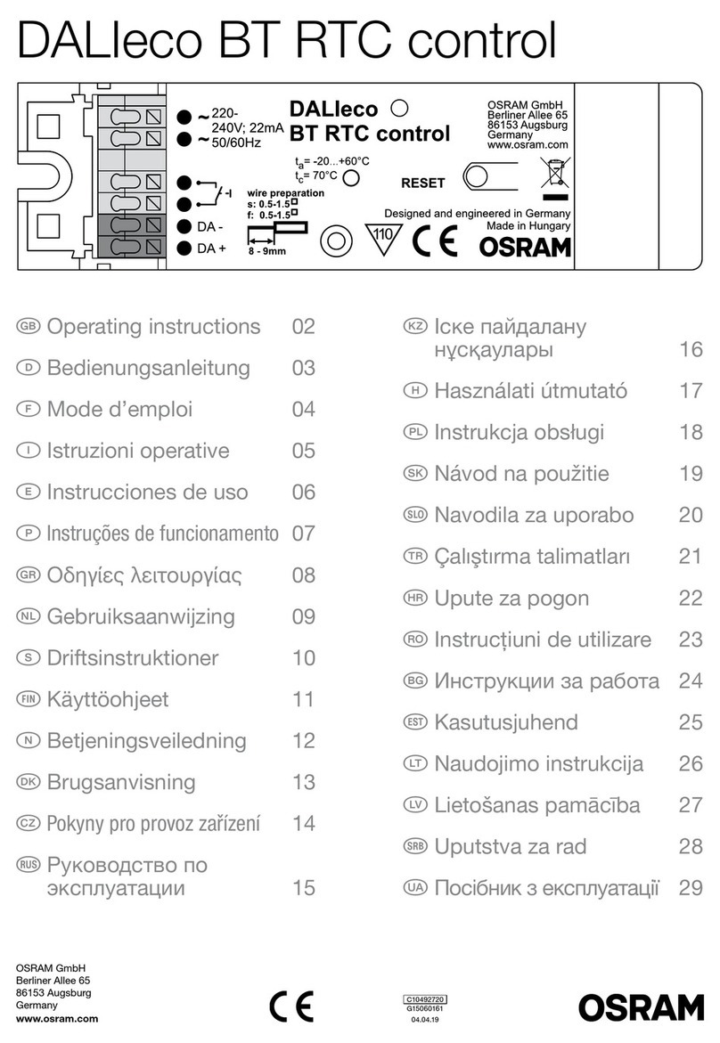 Osram DALIeco BT RTC operating instructions
