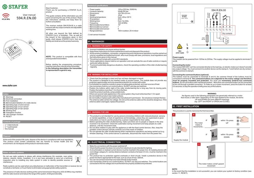 Stafer 594.R.EN.00 user manual