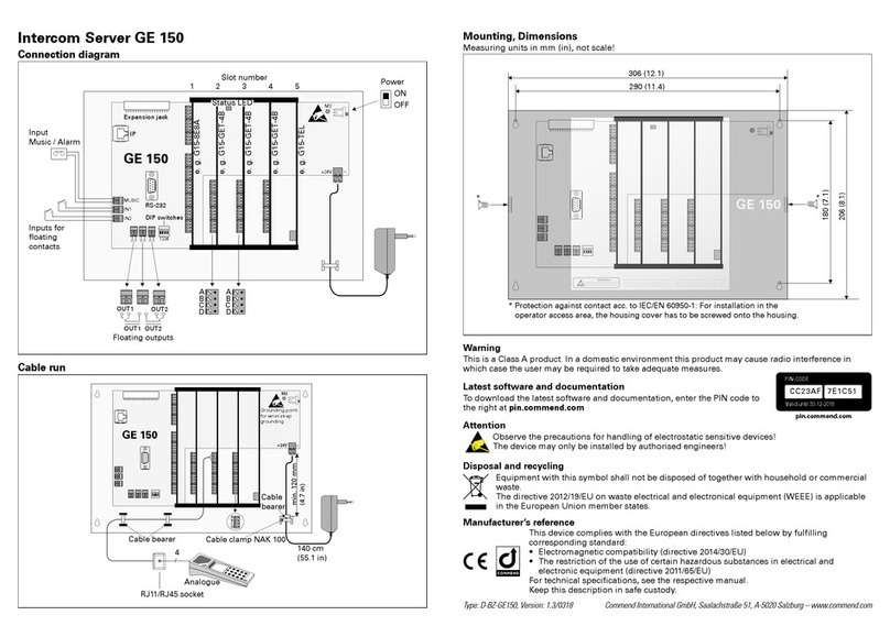 Commend GE 150 manual