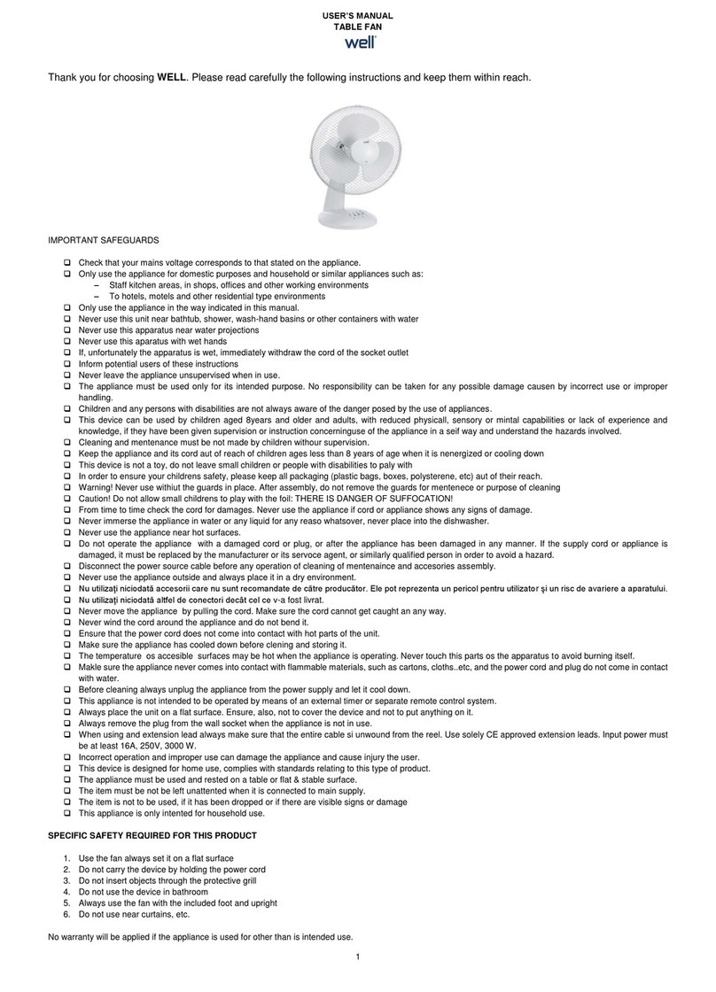 Well FAN-DESK-WINDY-WL User manual