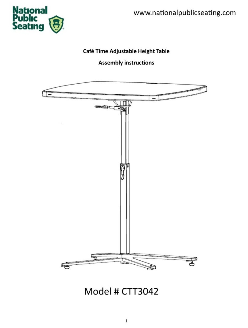 National Public Seating Café Time Adjustable Height Table CTT3042 User manual