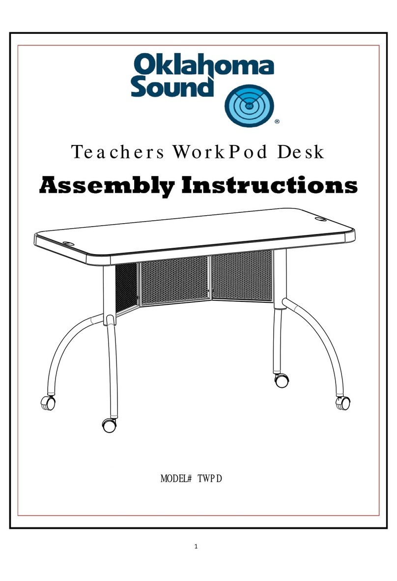 Oklahoma Sound Teachers WorkPod Desk TWPD Assembly instructions Oklahoma Sound Teachers WorkPod Desk TWPD Assembly instructions