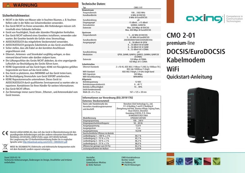 axing premium-line CMO 2-01 User manual