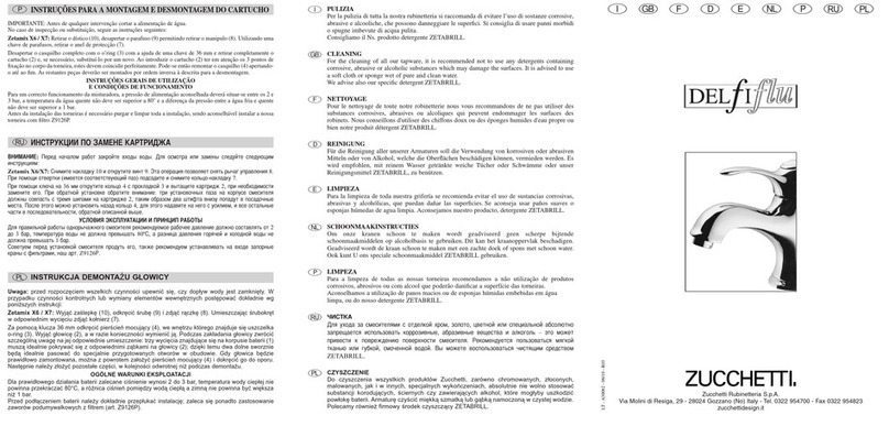 Zuchetti DELfiflu ZETAMIX X6 DISASSEMBLING INSTRUCTIONS Zuchetti DELfiflu ZETAMIX X6 DISASSEMBLING INSTRUCTIONS