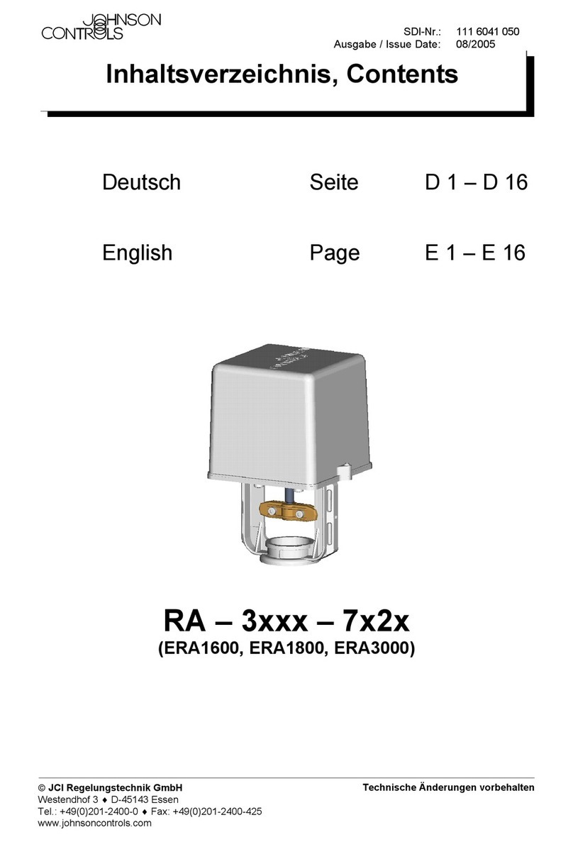 Johnson Controls RA-3 Series Service and Data Information