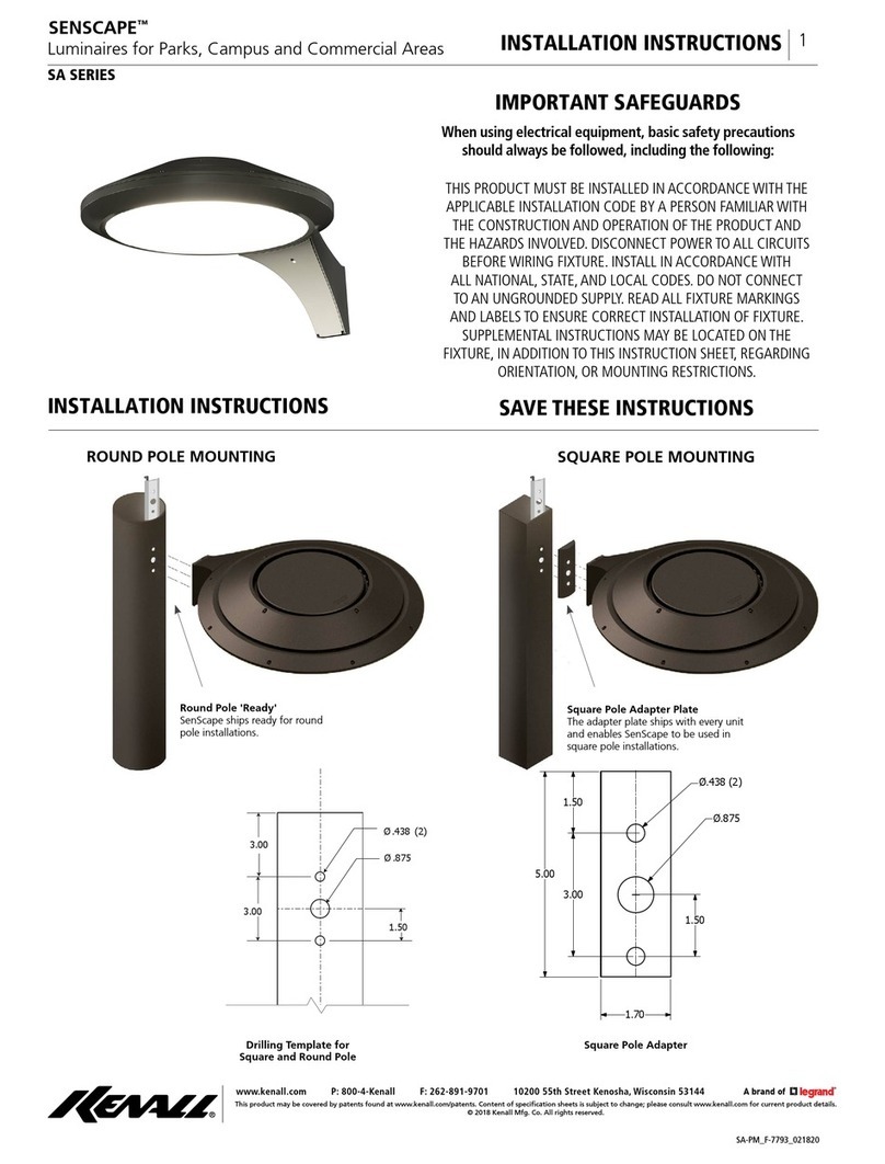 LEGRAND Kenall SENSCAPE SA Series installation instructions