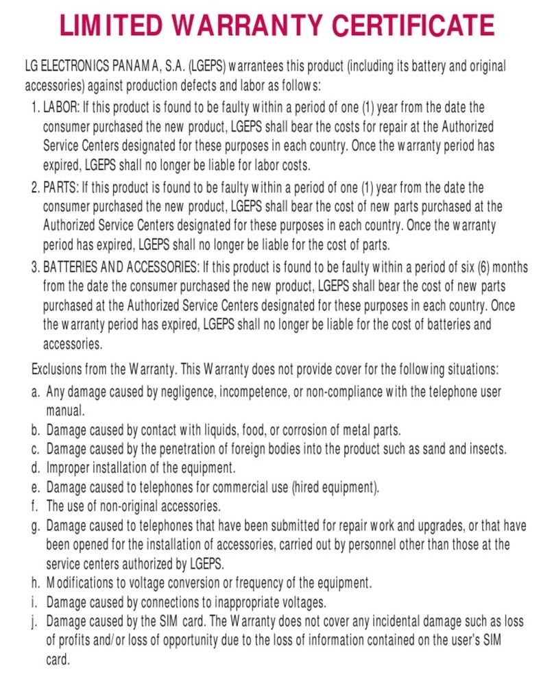 LG KF240d User manual