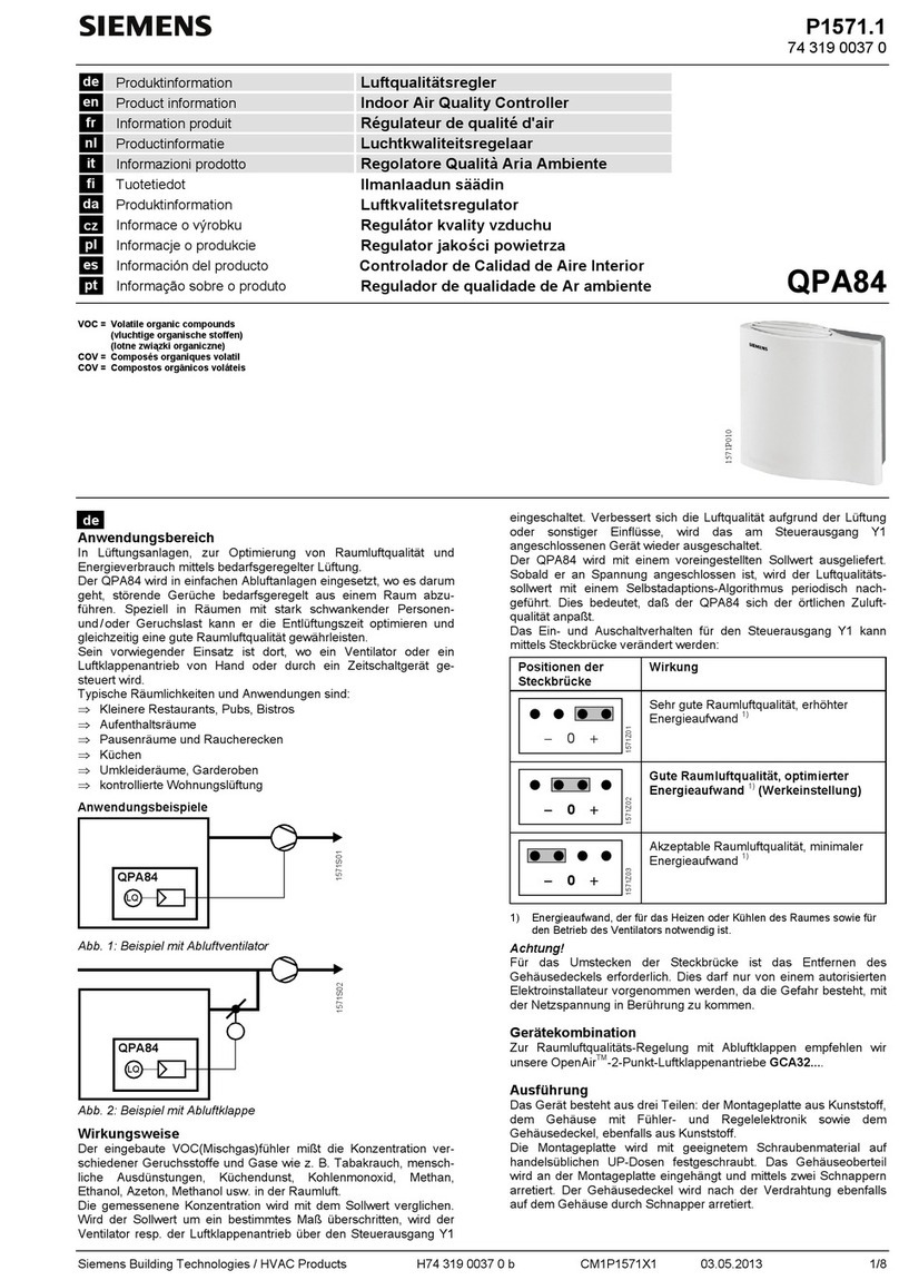 Siemens QPA84 User manual