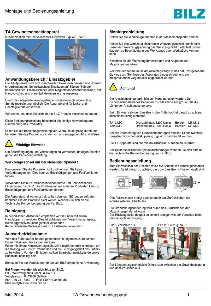 Bilz TA Series Installation and operating instructions