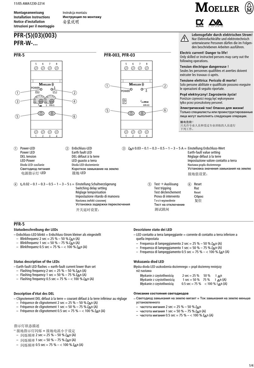 Moeller PFR-5 Series installation instructions