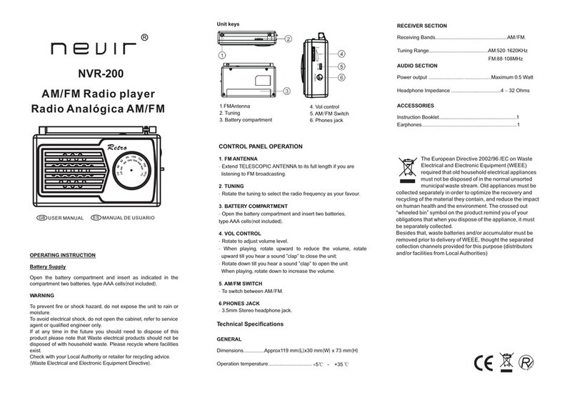 Nevir NVR-200 user manual
