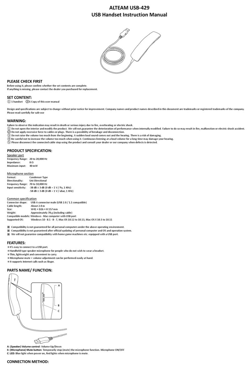 ALTEAM USB-429 User manual