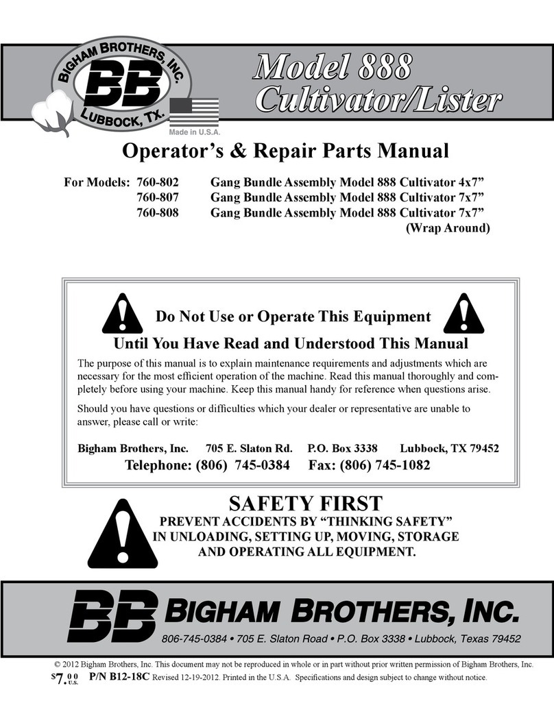 Bigham Brothers 888 Operator’s & Repair Parts Manual