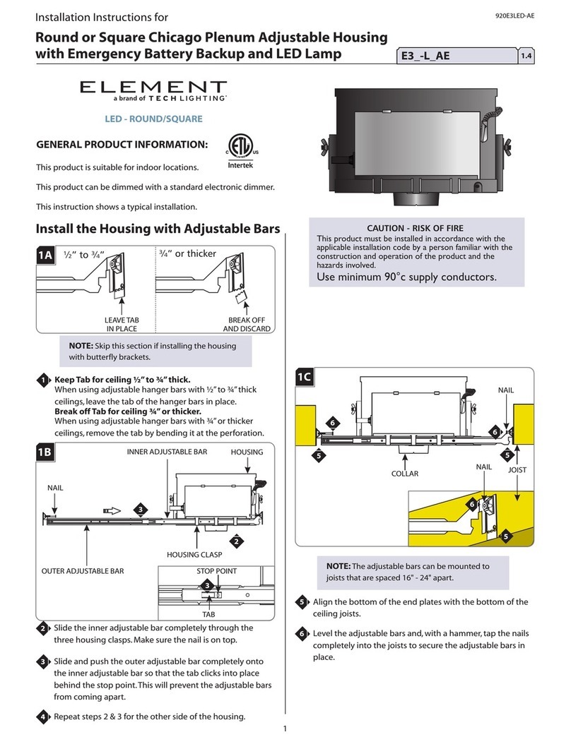 TECHLIGHTING ELEMENT E3-L AE Series installation instructions