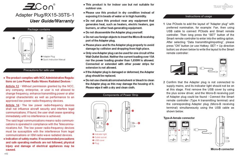 Z-Con RX15-3STS-1 User's guide and warranty
