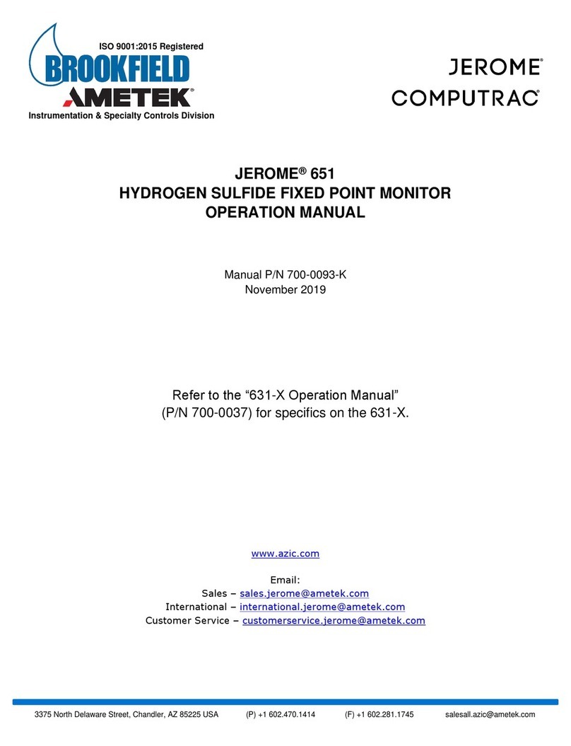 Ametek Brookfield JEROME 651 Operation manual