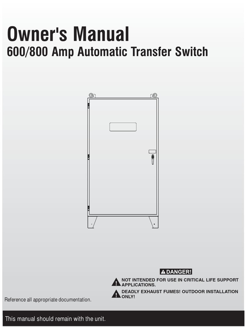 Generac Power Systems RTSR600A3 User manual Generac Power Systems RTSR600A3 User manual