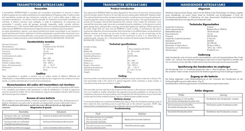 Erone SETR2641AM2 User manual