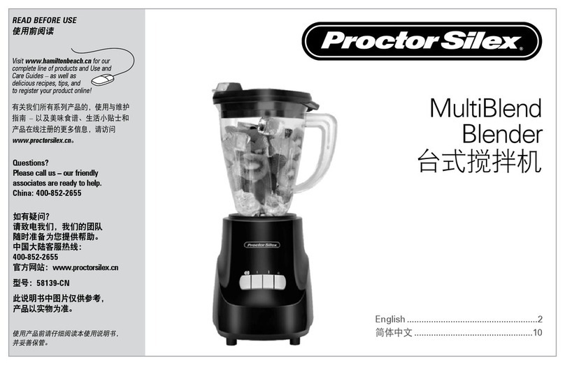 Proctor-Silex MultiBlend 58139-CN User manual