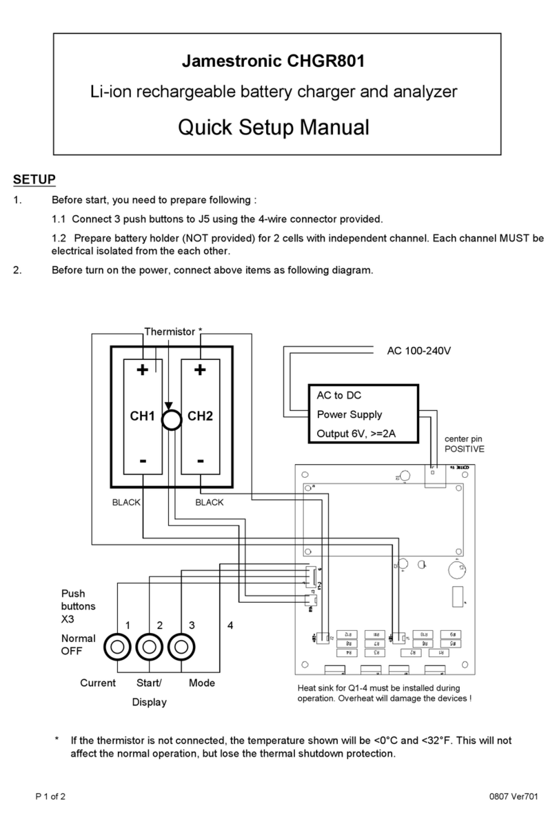 Jamestronic CHGR801 Quick setup manual