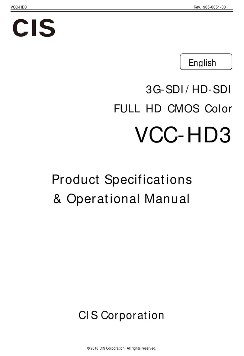 CIS VCC-HD3 Product specification & operational manual