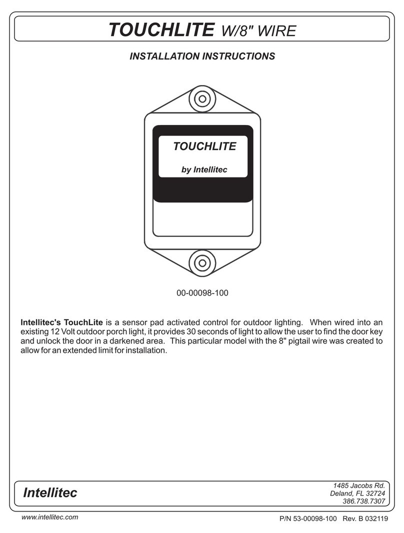 Intellitec TOUCHLITE installation instructions Intellitec TOUCHLITE installation instructions
