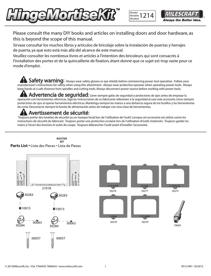 Milescraft HingeMortiseKit 1214 manual