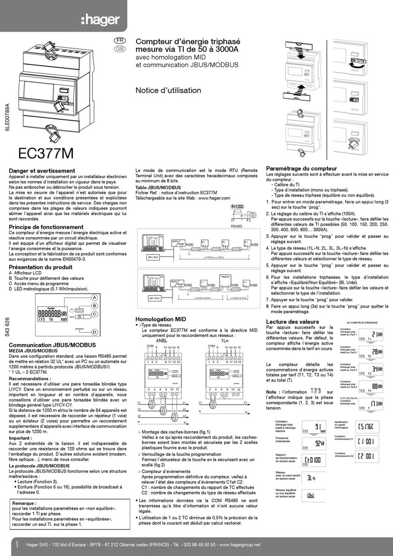 hager EC377M User manual