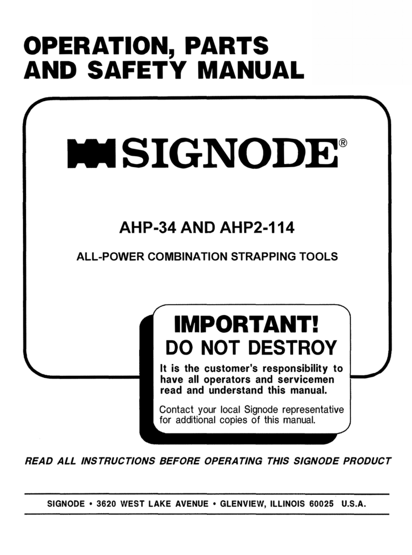 Signode AHP-34 Operation, parts and safety manual