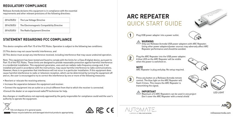 rollease acmeda AUTOMATE ARC READER quick start guide