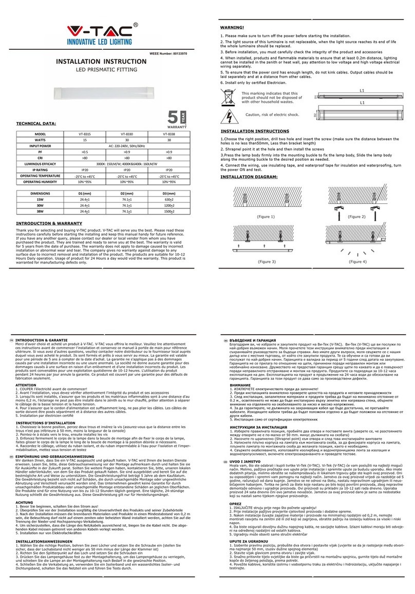 V-TAC VT-8315 Installation instruction