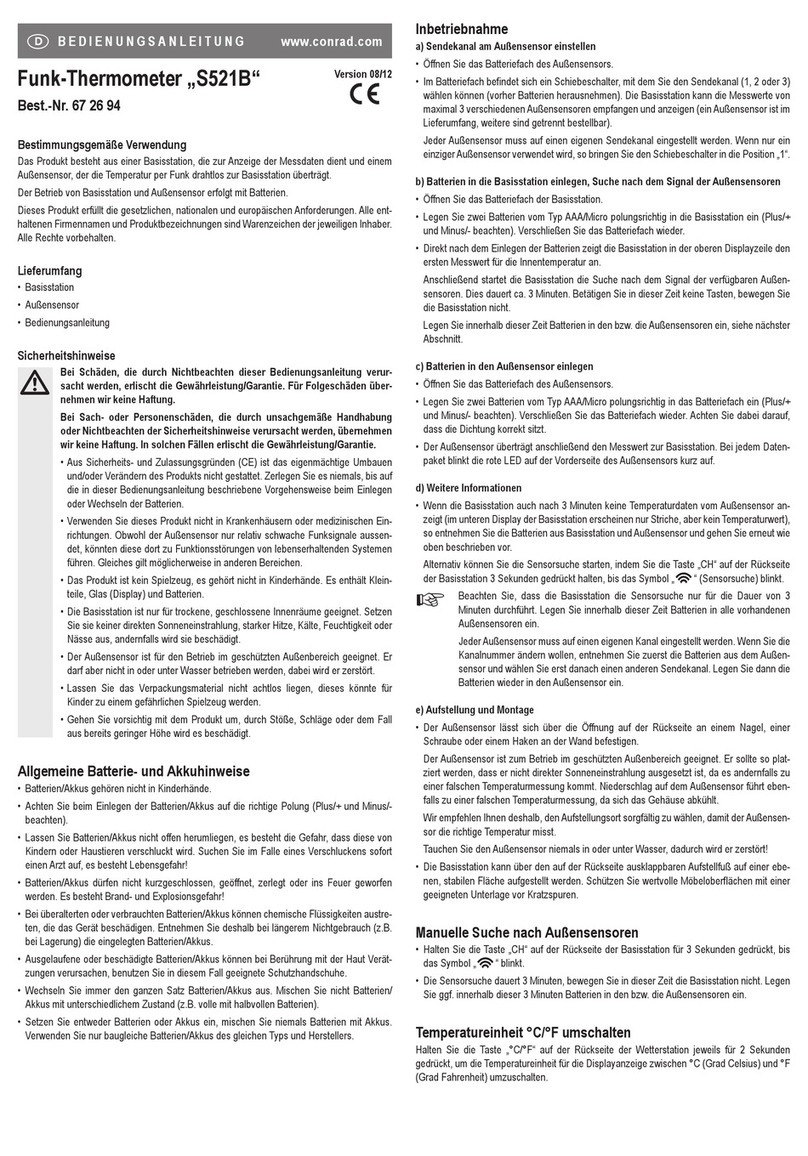 Conrad S521B operating instructions