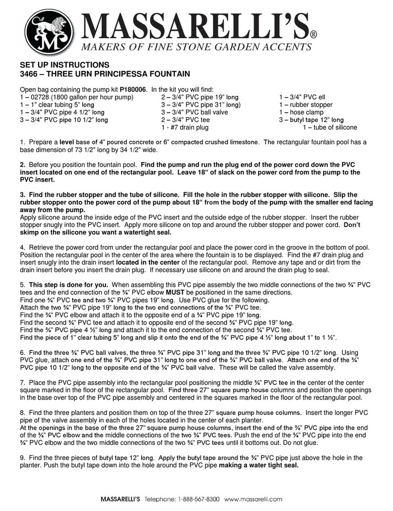 Massarelli's THREE URN PRINCIPESSA Setup instructions Massarelli's THREE URN PRINCIPESSA Setup instructions