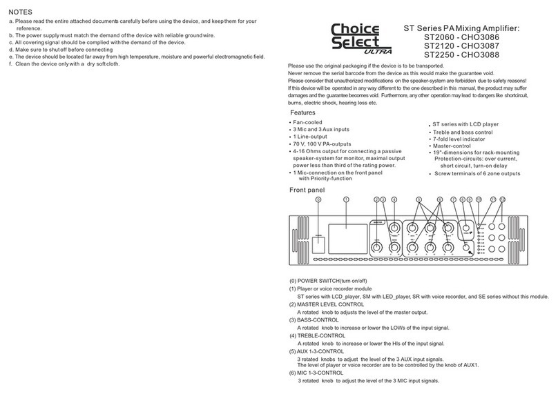 Choice Select ST Series quick start guide