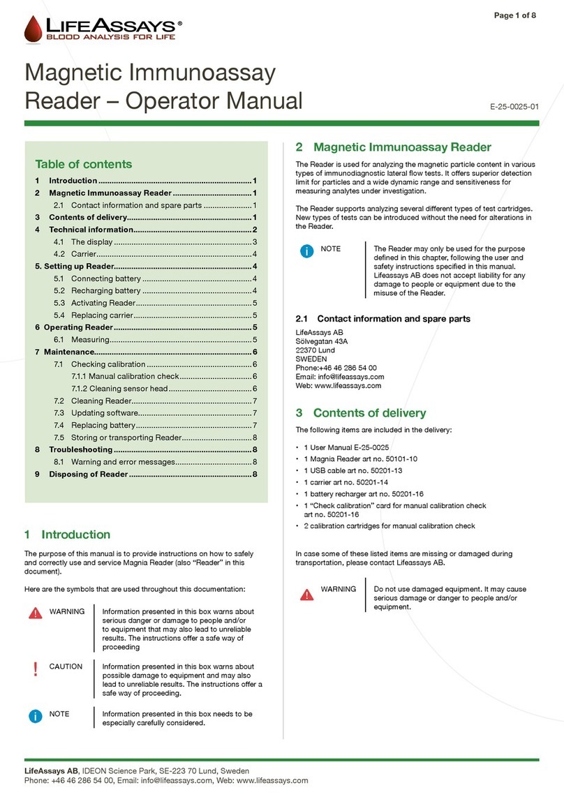 LifeAssays Magnia Reader Operator's manual